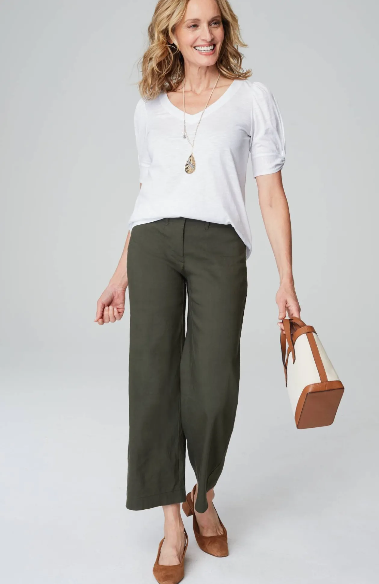 Slub-Knit Twist-Sleeve Tee