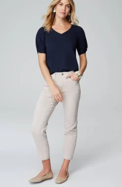 Slub-Knit Twist-Sleeve Tee