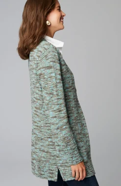 Slub-Textured Space-Dyed Cardi