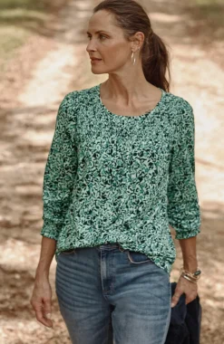 Smocked Floral Top