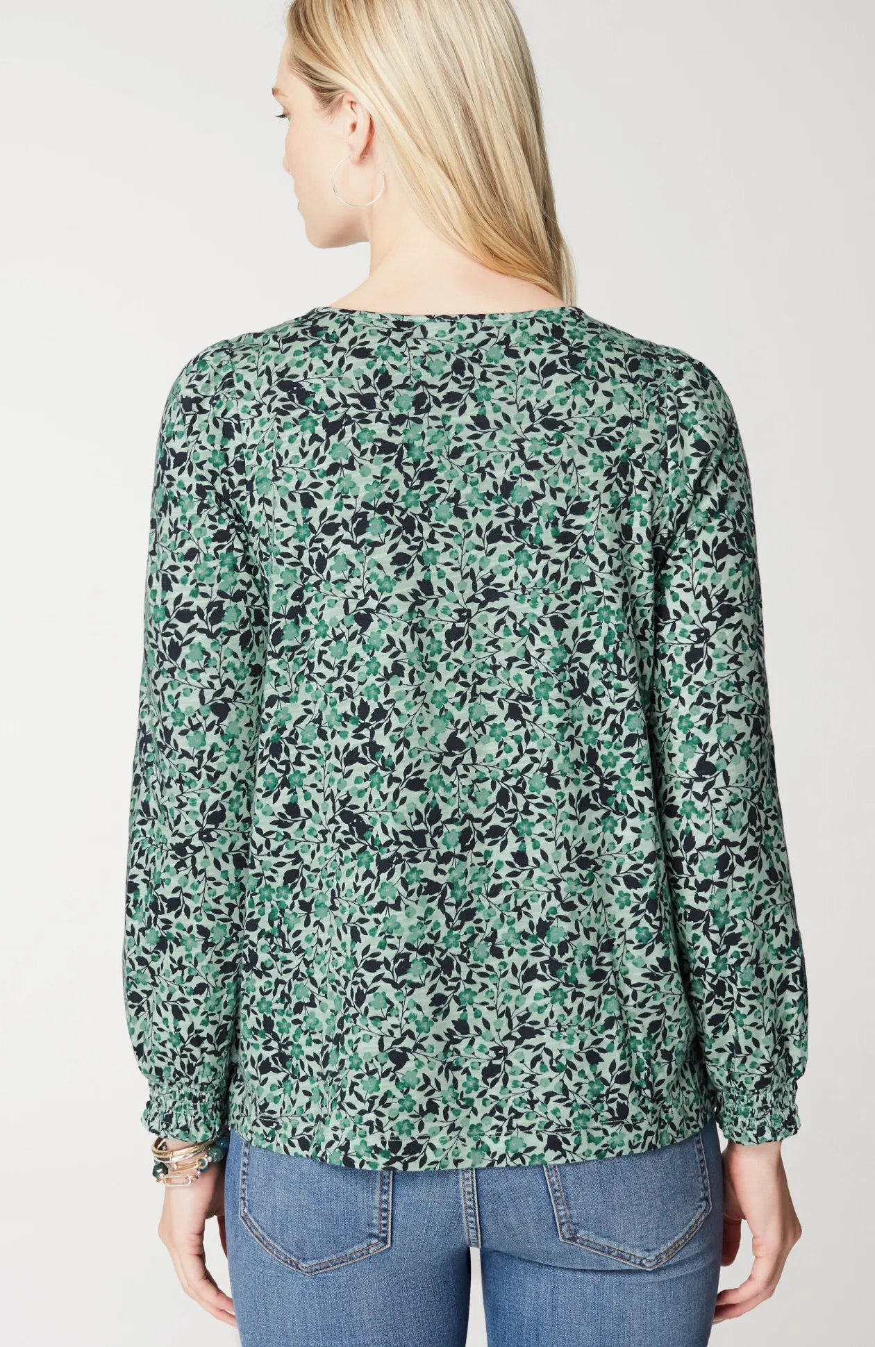 Smocked Floral Top