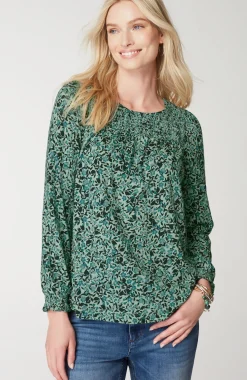 Smocked Floral Top