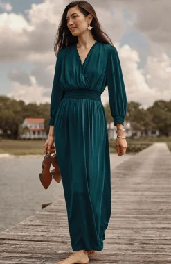 Smocked Sateen Dress