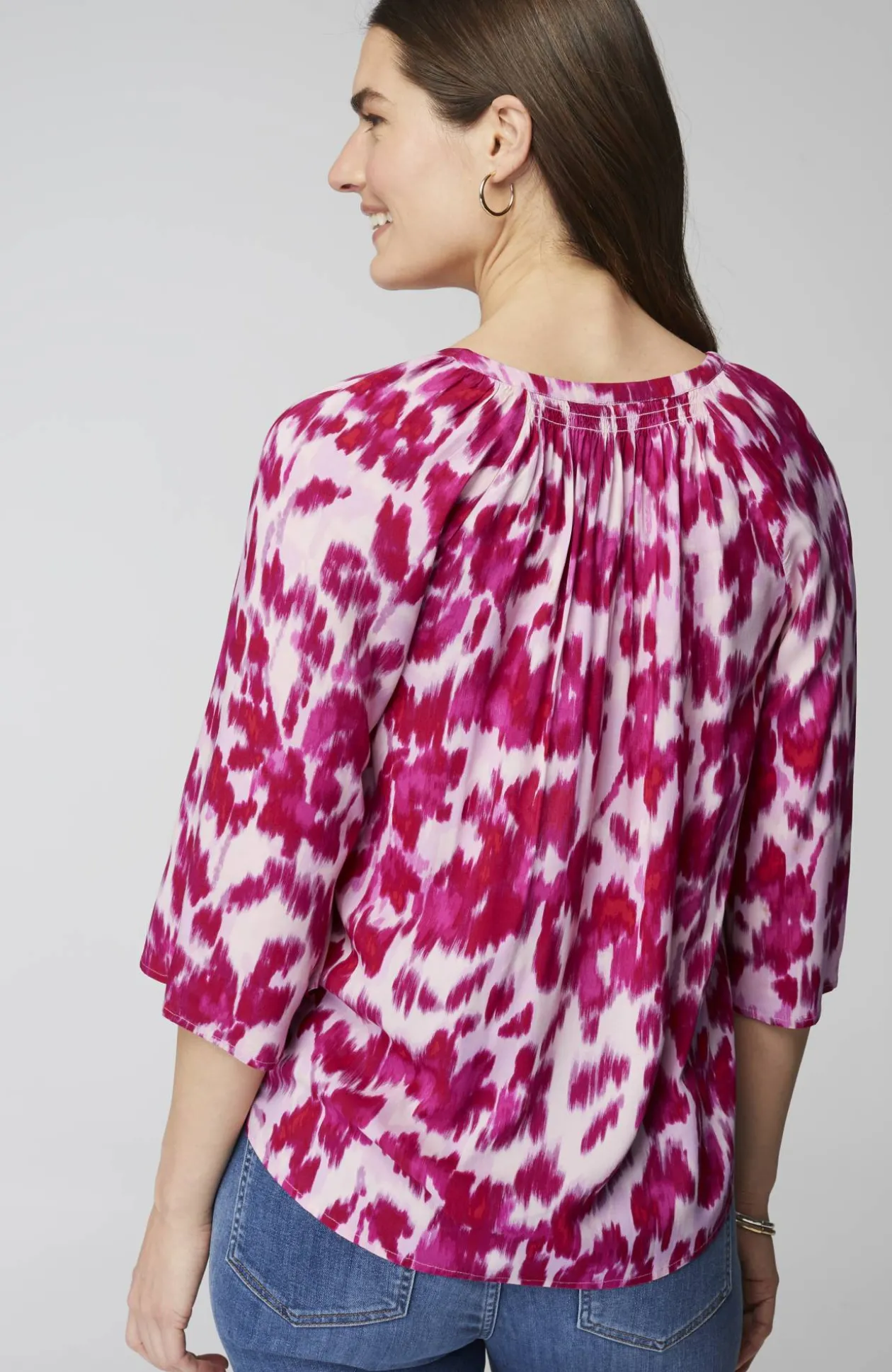 Smocked Scoop-Neck Top