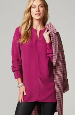 Smocked Split-Neck Tunic