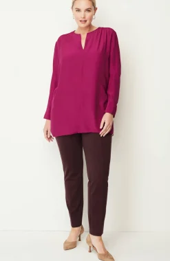 Smocked Split-Neck Tunic