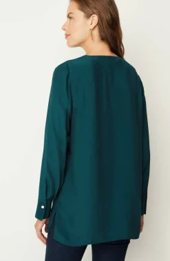 Smocked Split-Neck Tunic