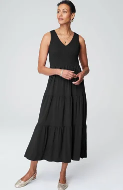 Smocked Tiered Midi Dress