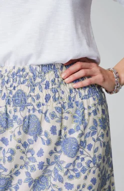 Smocked-Waist Tiered Maxi Skirt