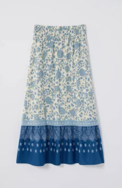 Smocked-Waist Tiered Maxi Skirt