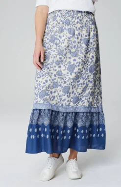 Smocked-Waist Tiered Maxi Skirt