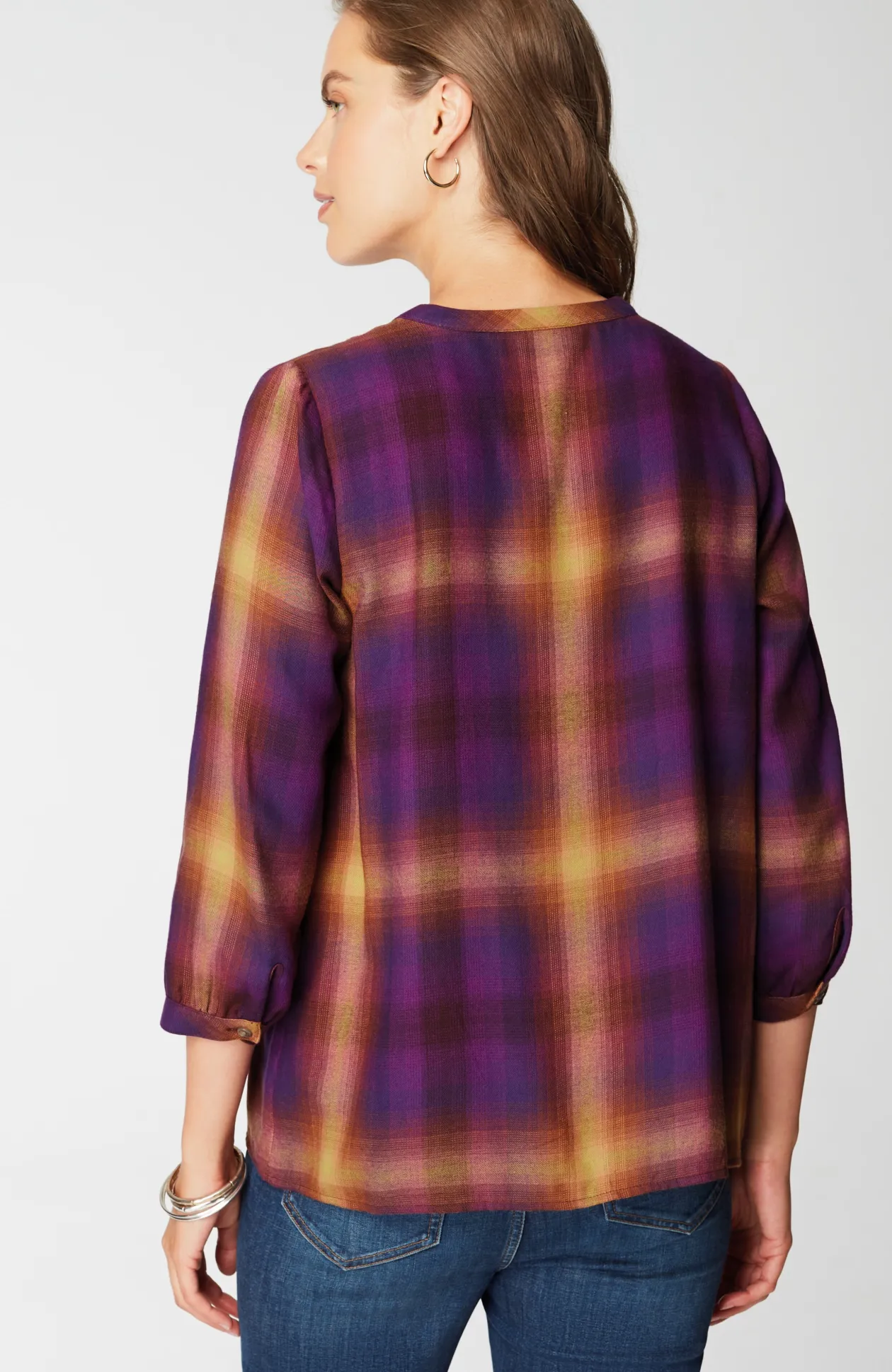Soft-Brushed Plaid Popover