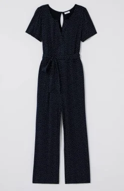 Split-Neck Cropped Jumpsuit