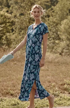 Split-Neck Maxi Dress
