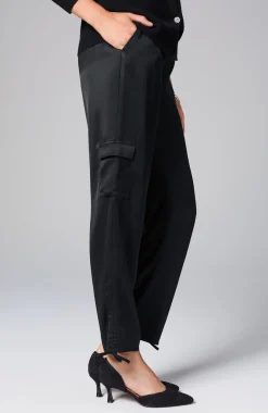 Straight-Leg Satin Cargo Pants