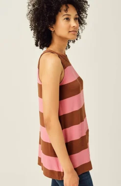 Striped A-Line Halter Top