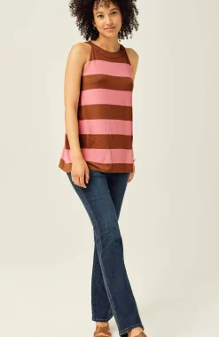 Striped A-Line Halter Top