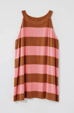 Striped A-Line Halter Top