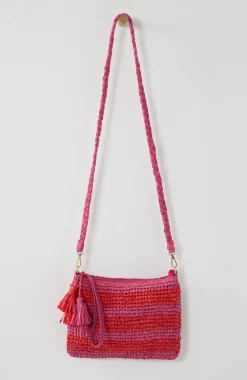 Striped Paper Straw Crossbody