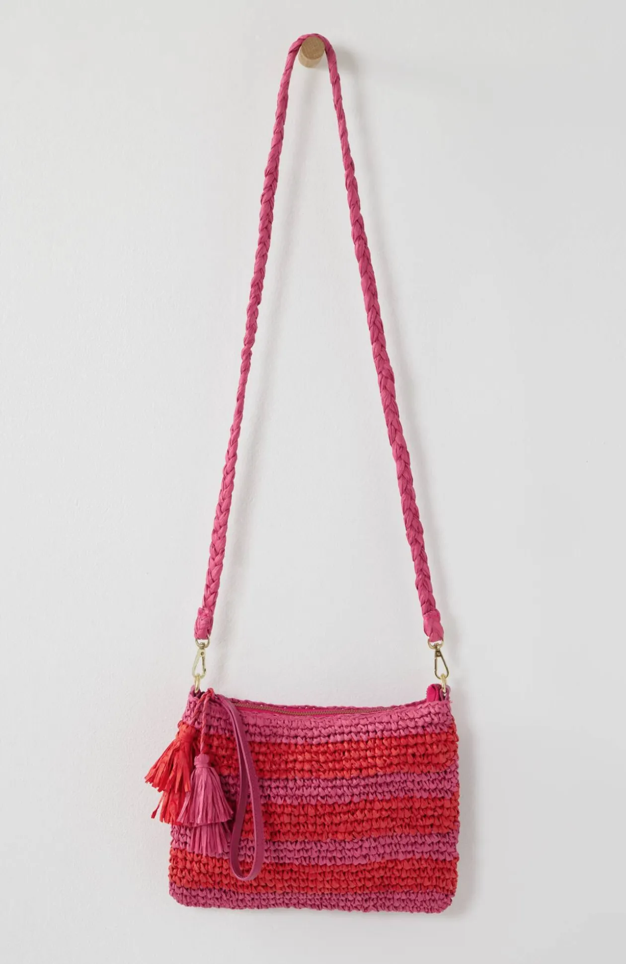 Striped Paper Straw Crossbody