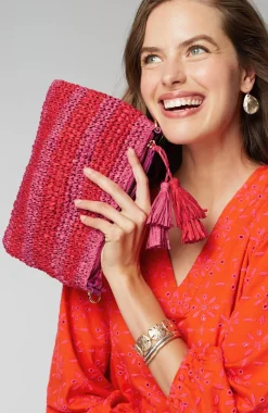 Striped Paper Straw Crossbody
