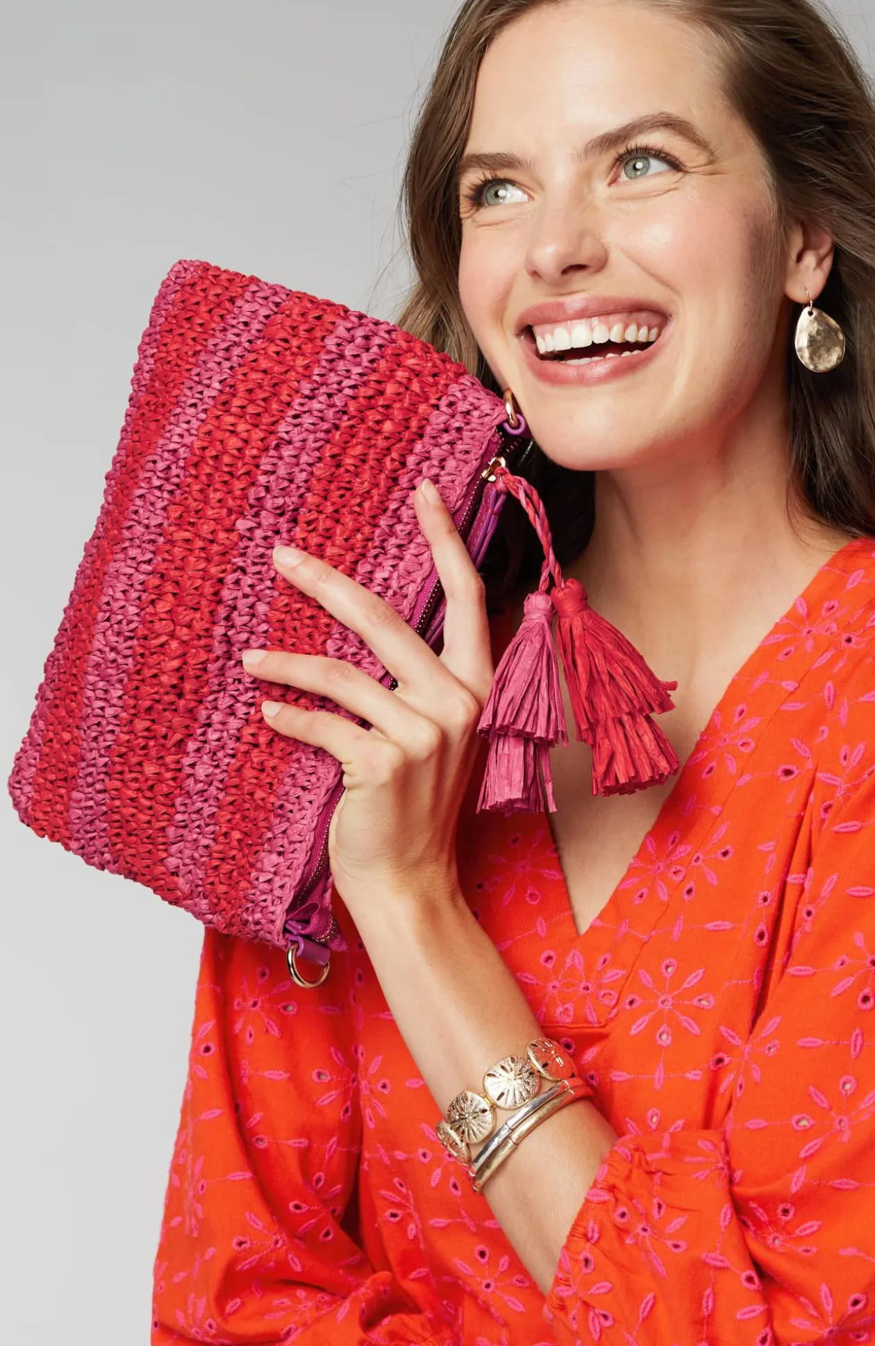 Striped Paper Straw Crossbody