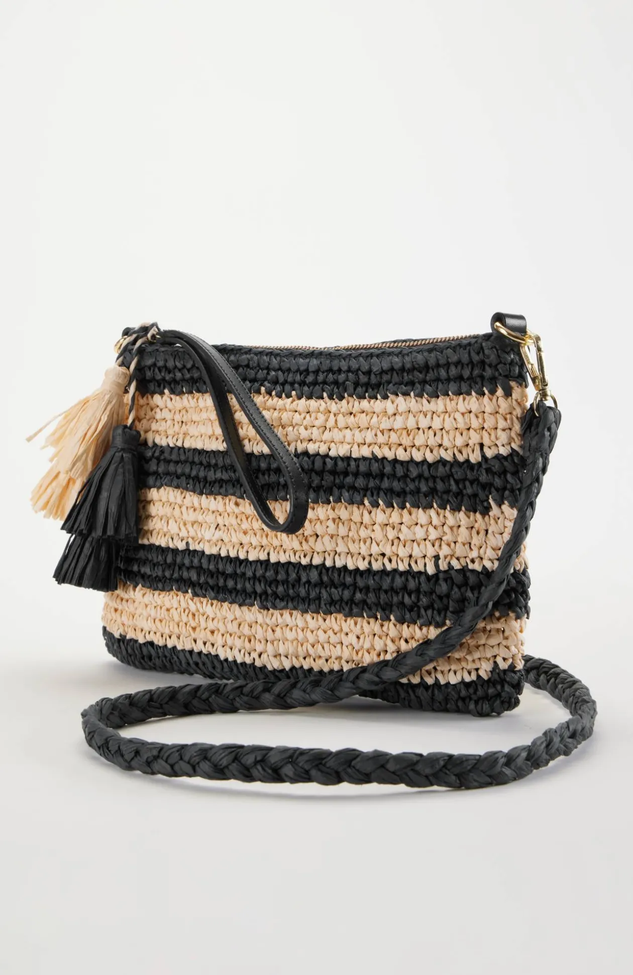 Striped Paper Straw Crossbody