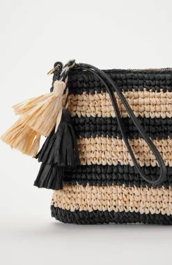 Striped Paper Straw Crossbody