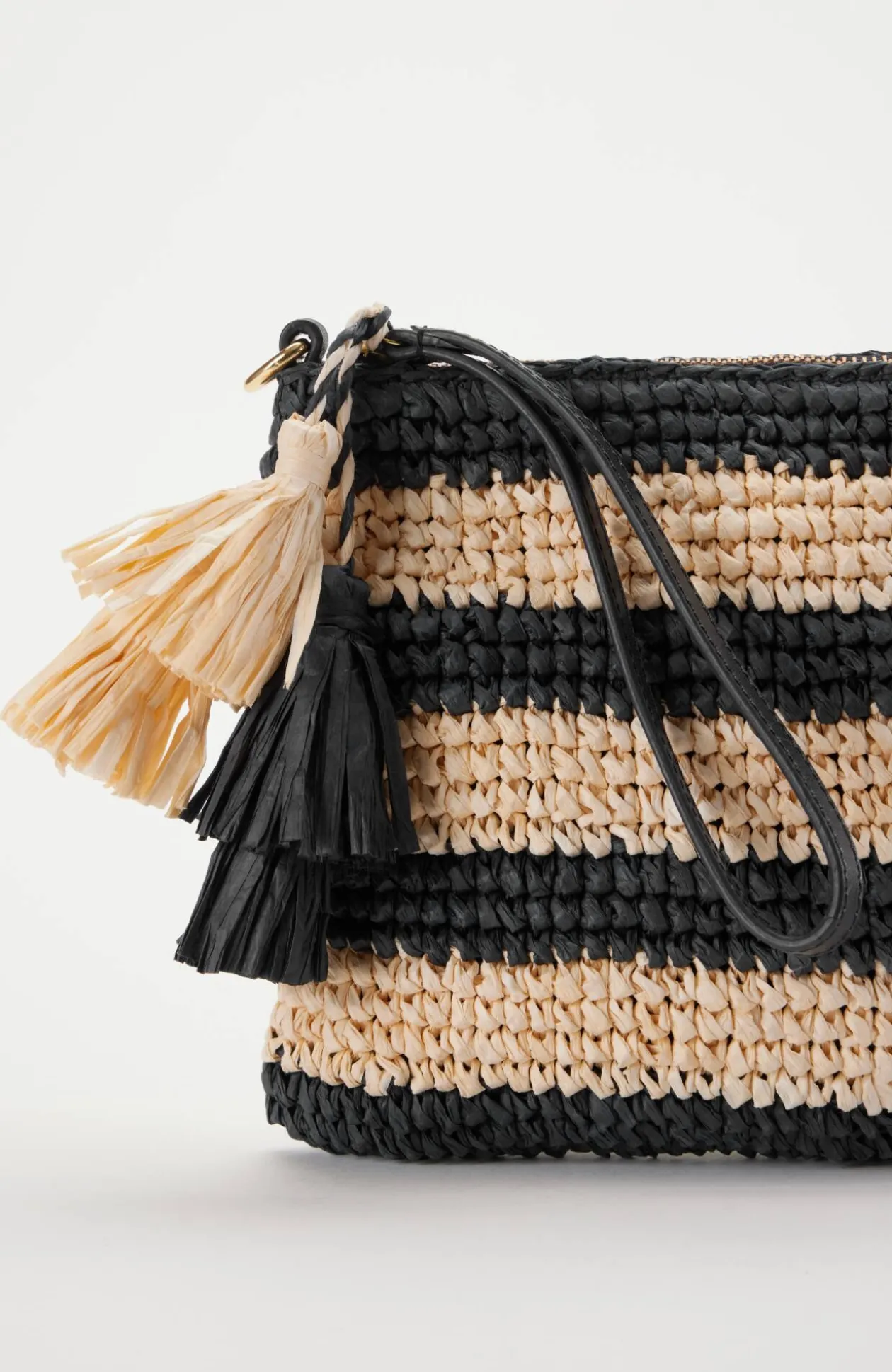 Striped Paper Straw Crossbody