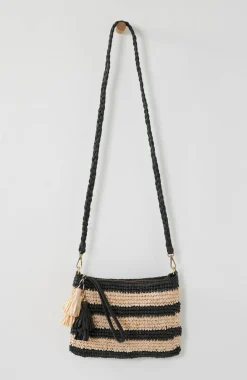 Striped Paper Straw Crossbody