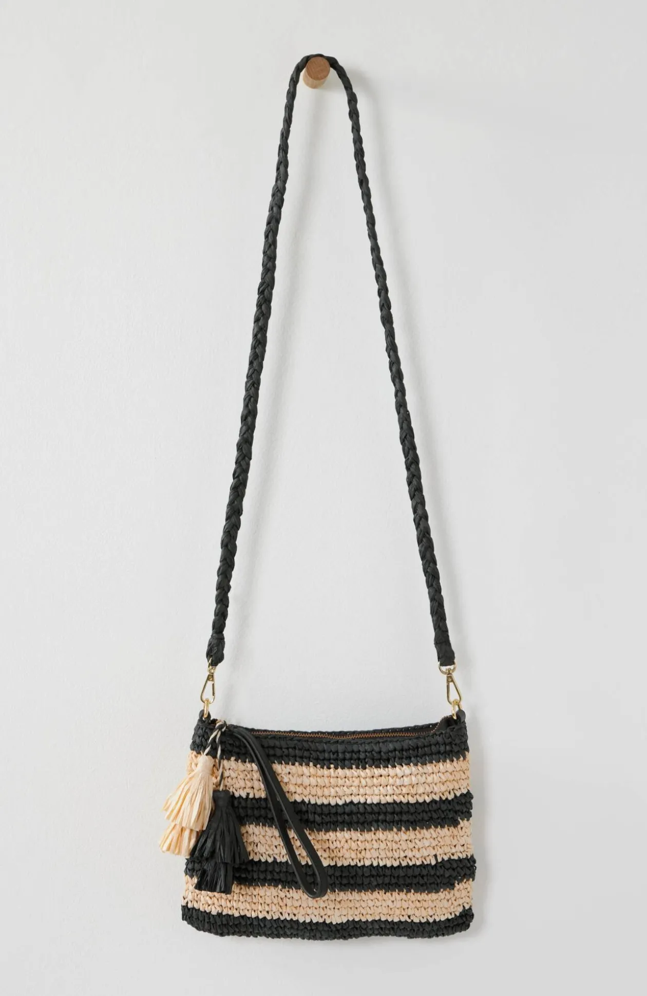 Striped Paper Straw Crossbody