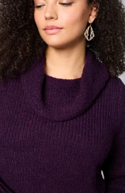 Textured Cowl-Neck Sweater