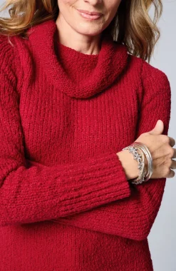 Textured Cowl-Neck Sweater