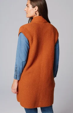 Textured Long Gilet Vest