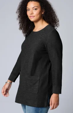 Textured Patch-Pocket Tunic