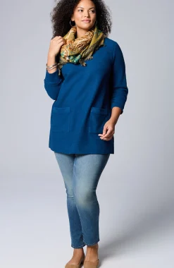 Textured Patch-Pocket Tunic