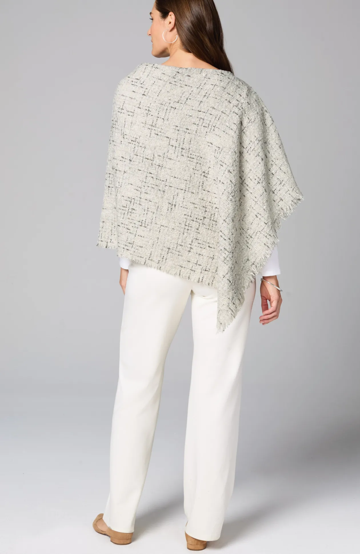 Textured Tweed Poncho
