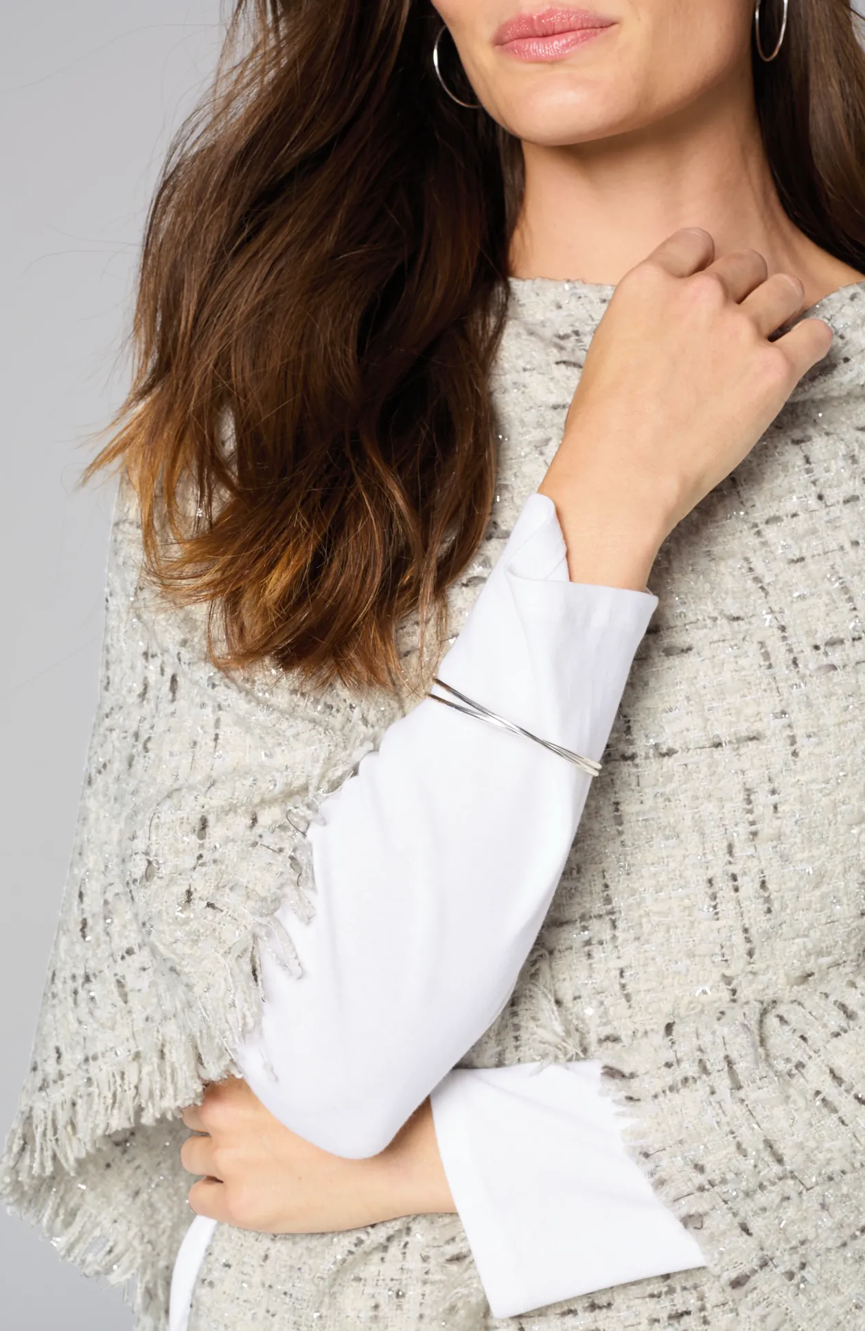 Textured Tweed Poncho
