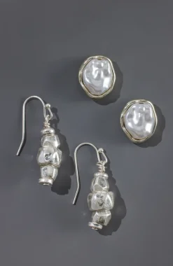 Textured-Metal Earring Set