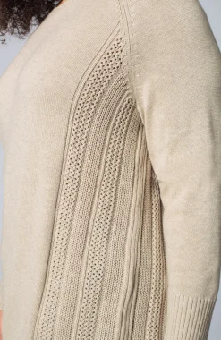 Textured-Sides Crew-Neck Sweater