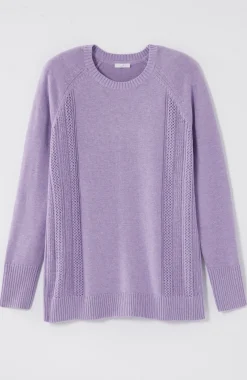 Textured-Sides Crew-Neck Sweater
