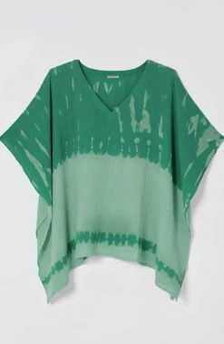 Tie-Dye Cotton-Gauze Poncho