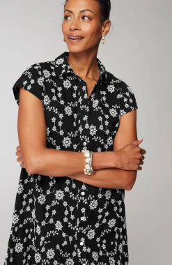 Tiered Embroidery Shirtdress