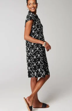 Tiered Embroidery Shirtdress