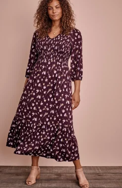 Tiered Flounced-Hem Midi Dress