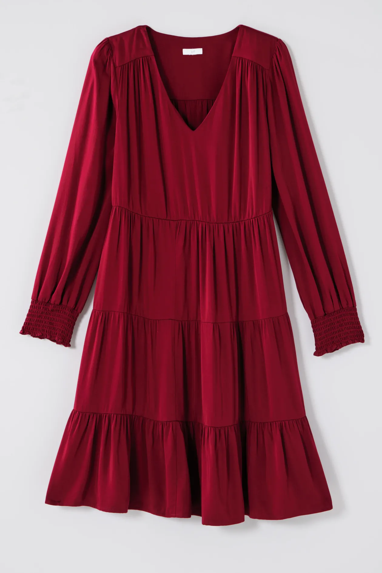 Tiered Smocked-Sleeve Dress