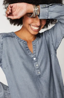 Trimmed Indigo Top