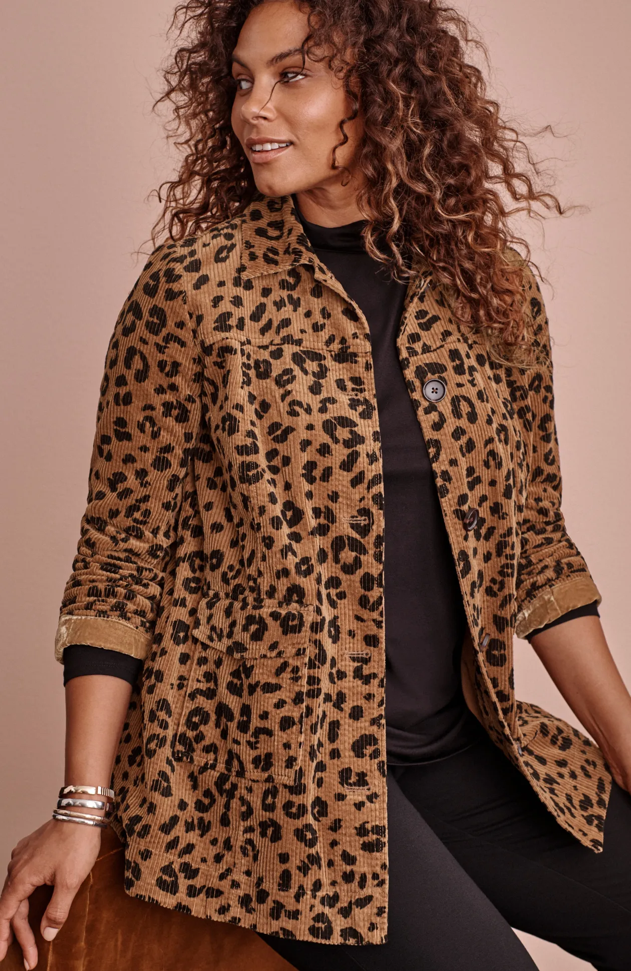 Tumbled-Cord Coat