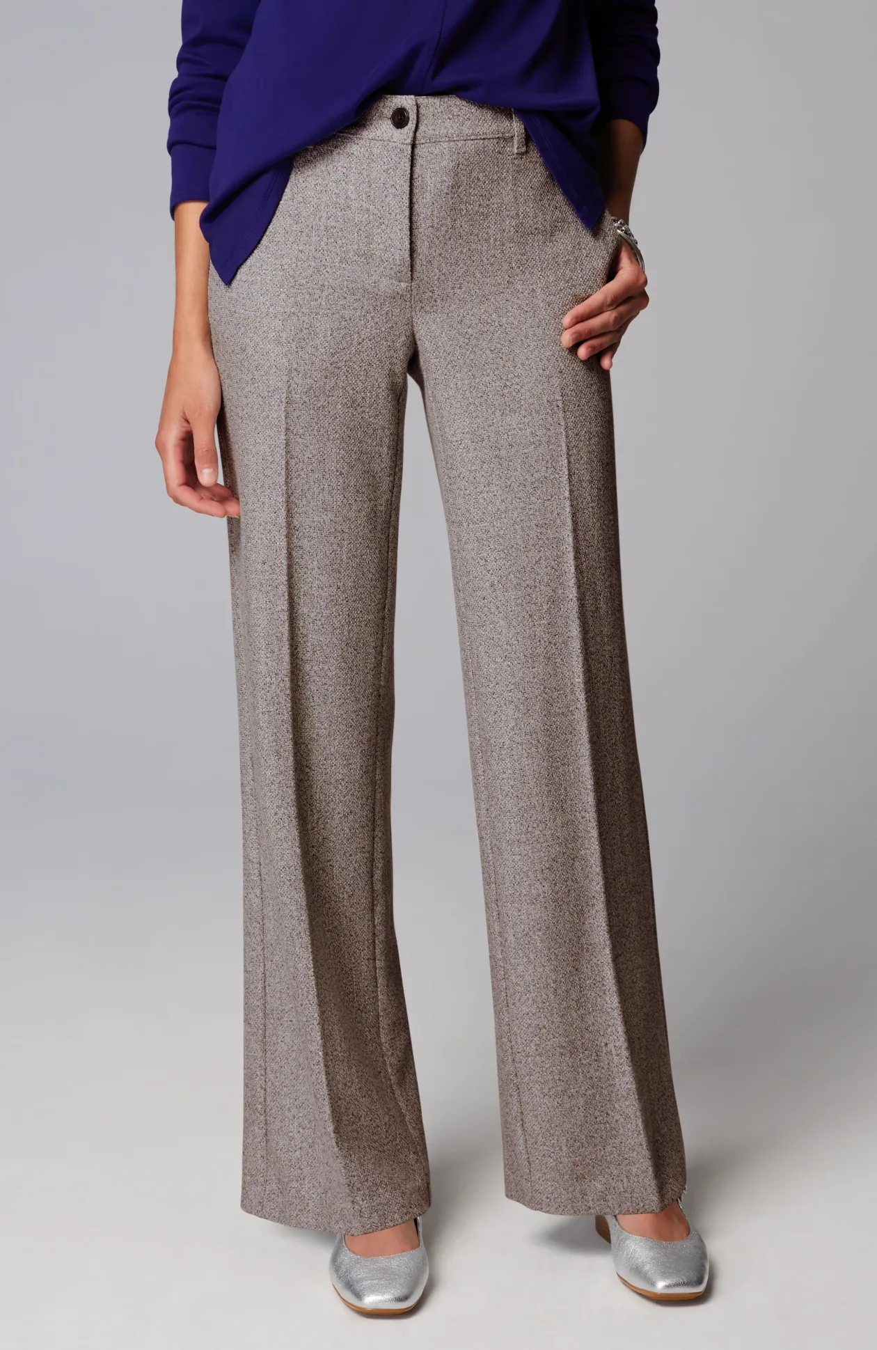 Tweed Wide-Leg Trousers