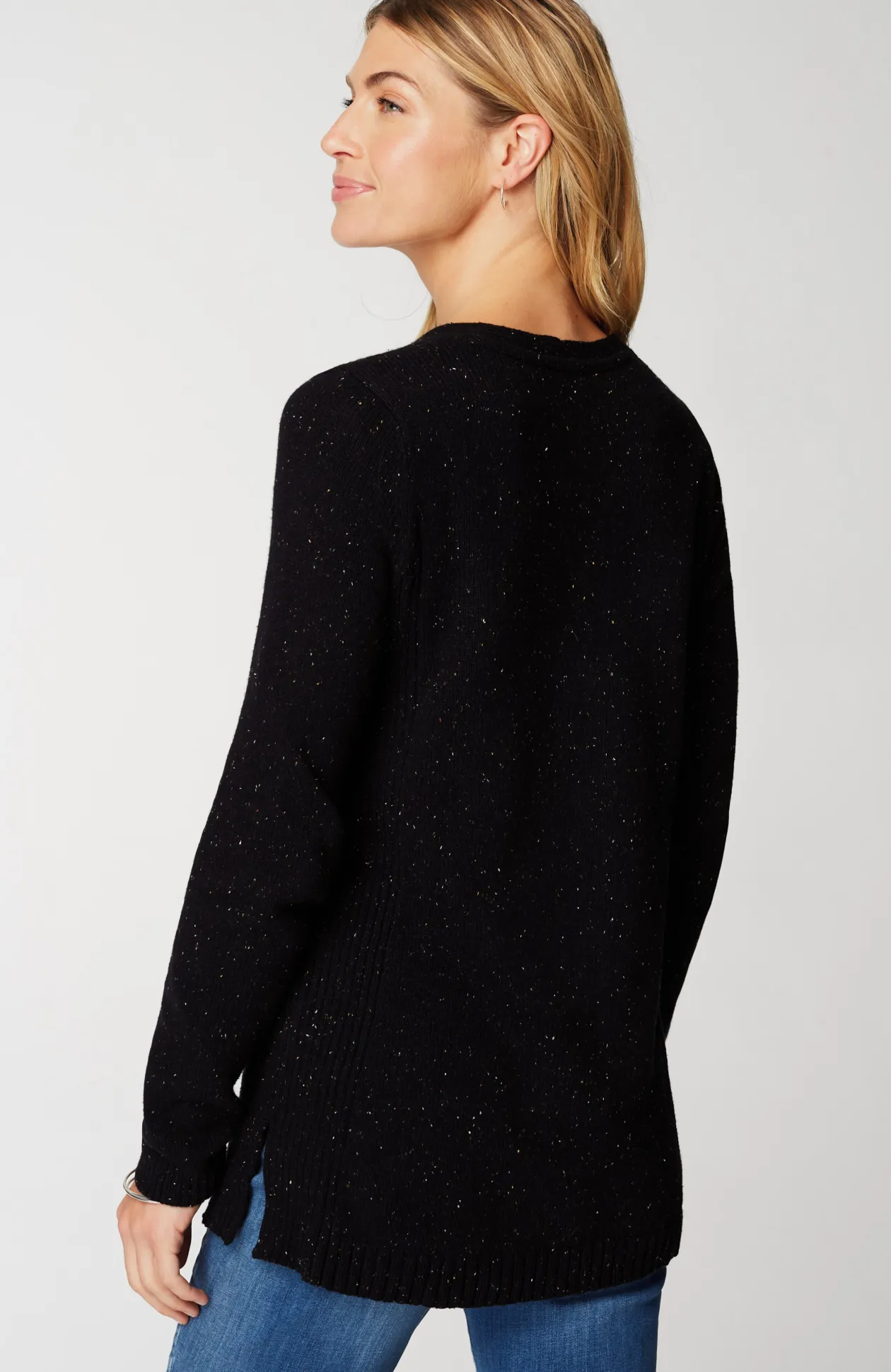 Tweeded-Cotton Sweater Tunic
